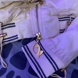 Cream ytk Baby phat puffer jacket